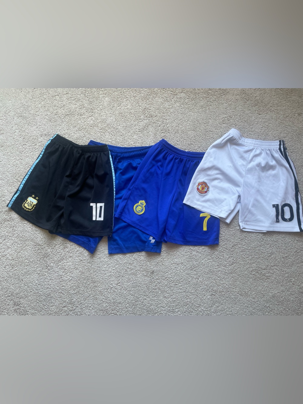 Bundle Set of Four Soccer Shorts with Team Logos